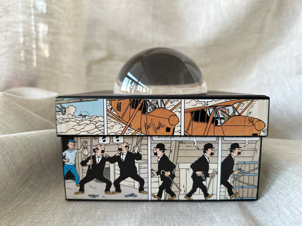 Tintin Crystal Glass Handcrafted Paperweight from Cigars of the Pharaoh