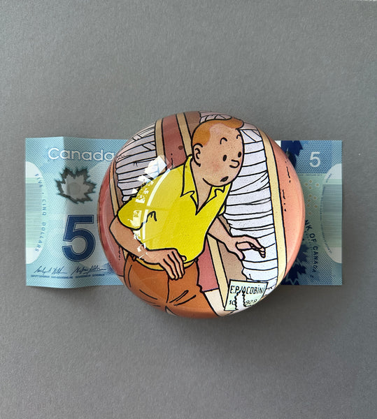 Tintin Crystal Glass Handcrafted Paperweight from Cigars of the Pharaoh