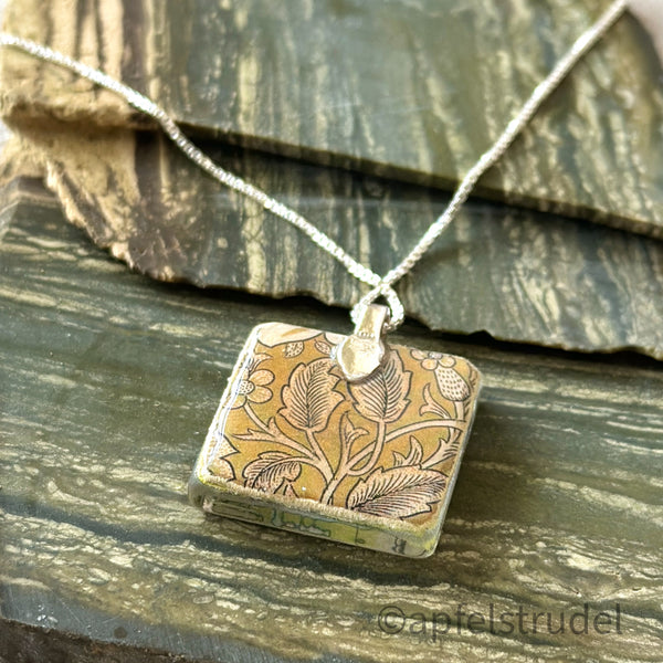 New Orleans, Louisiana Glass Pendant - Square 1897 Map Pendant