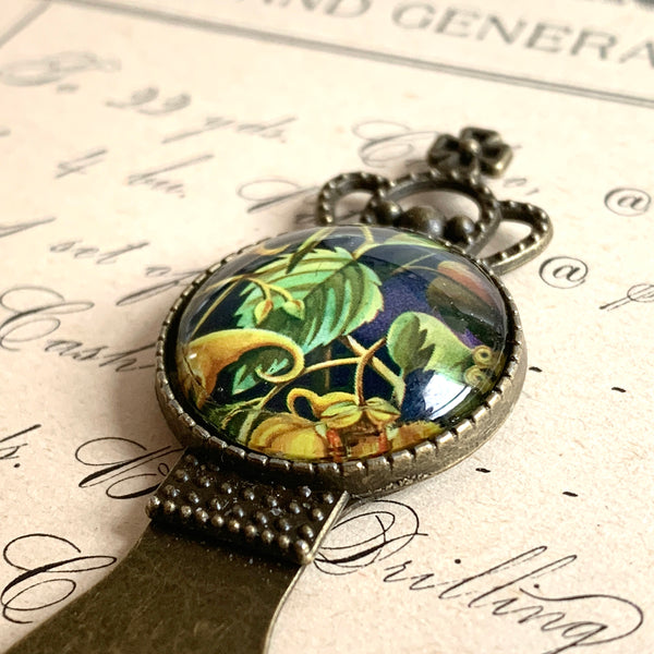 Botanical Brass Bookmark and Notecard in Decoupaged Keepsake Box