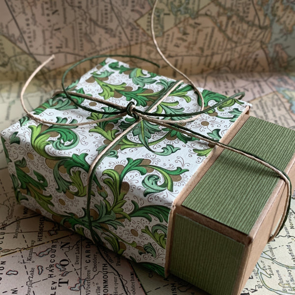 Botanical Brass Bookmark and Notecard in Decoupaged Keepsake Box