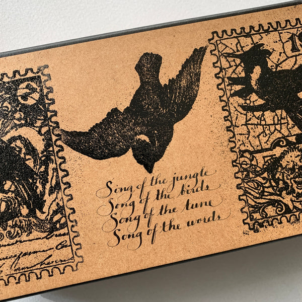 Select your City/Town. Personalized Bird Map Art Collage on Recycled Small Wooden Block