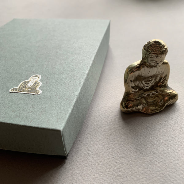 Box of 10 Buddha Cards / Blue envelopes - Handcrafted Stationery