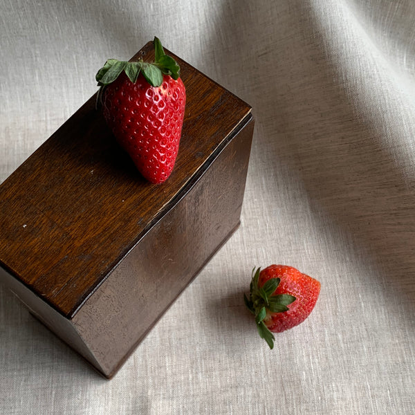 The Strawberry Thief. Hand-embellished 1930s Vintage Miniature Japanese Display Wooden Box