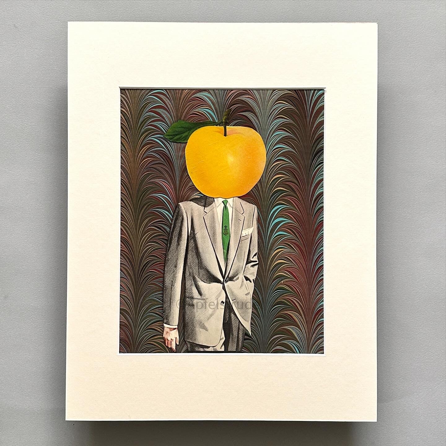 The Sartorial Apple - Handcrafted Original Paper Art Collage
