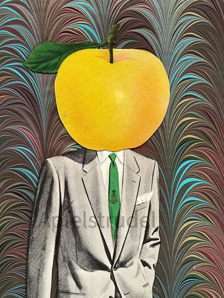 The Sartorial Apple - Handcrafted Original Paper Art Collage