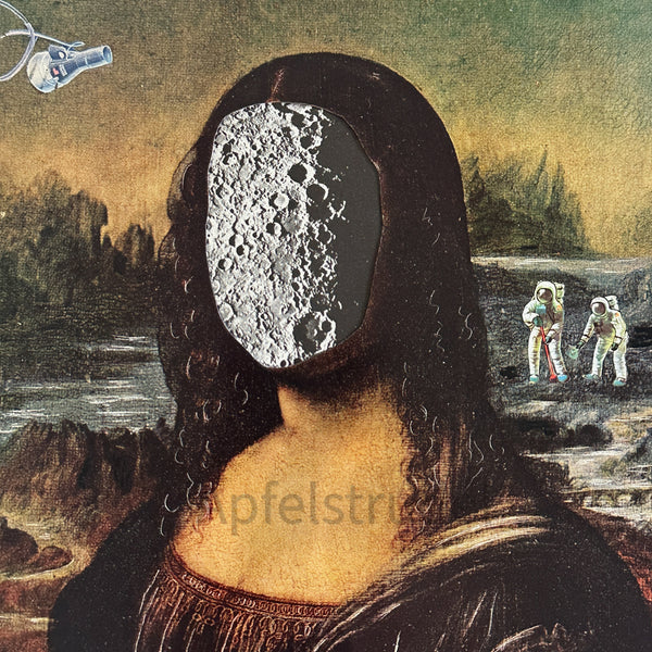 Moona Lisa - Handcrafted Original Paper Art Collage