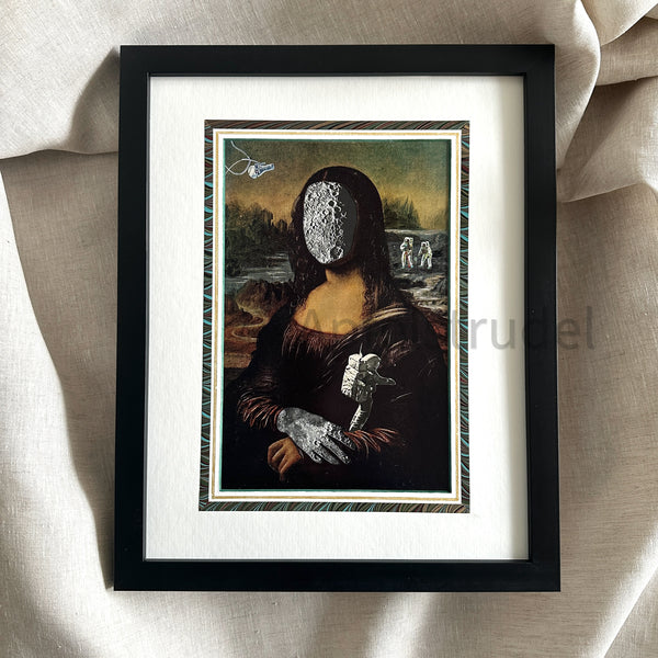 Moona Lisa - Handcrafted Original Paper Art Collage