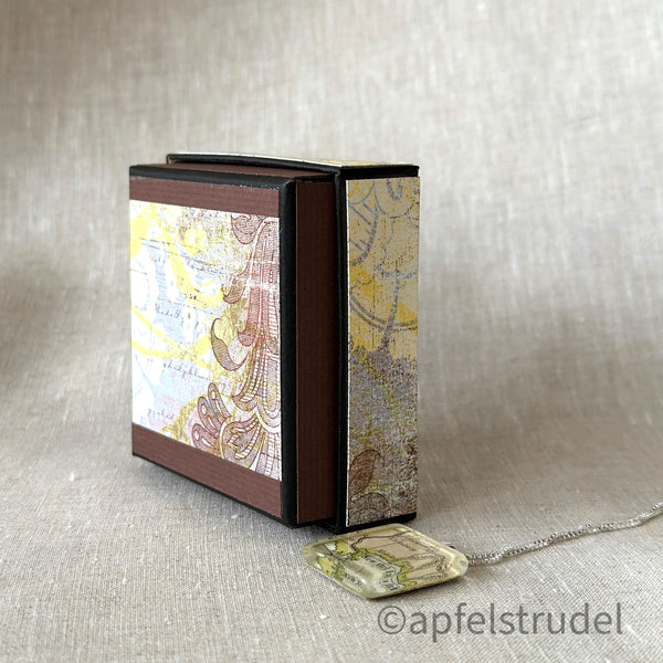 New Orleans, Louisiana Glass Pendant - Square 1897 Map Pendant