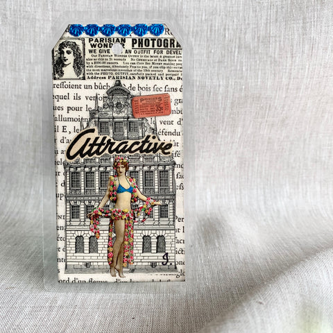 Handcrafted Luggage Tag: Vaudeville / Burlesque