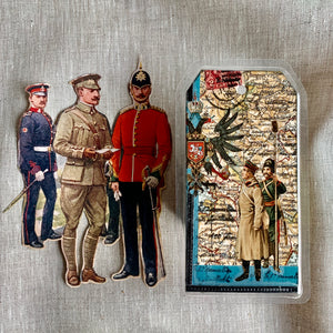Handcrafted Luggage Tag: Men in uniform / Military
