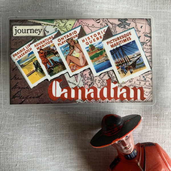 Handcrafted Luggage Tag: Vacation / Trans-Canada Highway