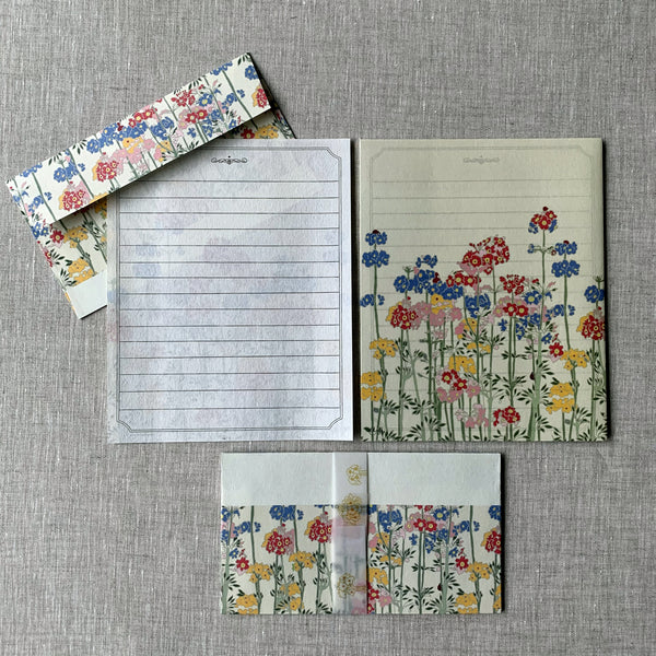 Primulas Writing Paper & Envelope Set - Emily Burningham - Japanese Stationery
