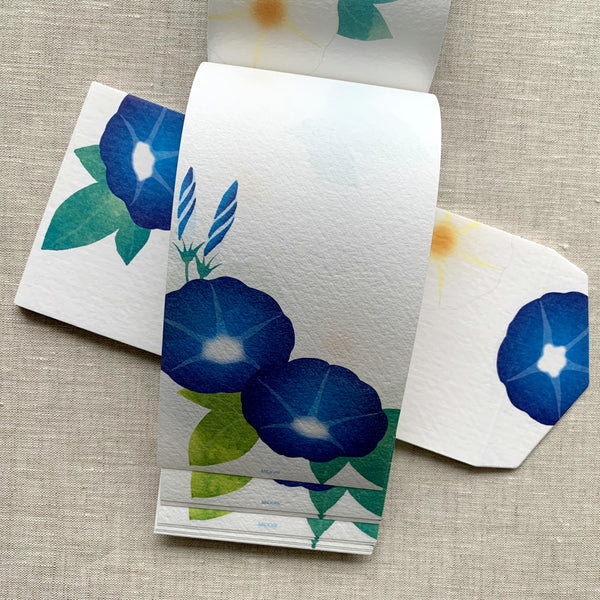 Limited Edition Seasonal Blue Flowers Writing Paper & Envelope Set - Japanese Stationery