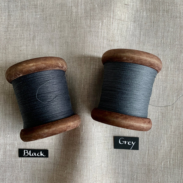 Finest Black / Dark Charcoal Paper Yarn - Paper Phine on Wooden Bobbin