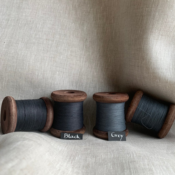 Finest Grey Paper Yarn - Paper Phine on Wooden Bobbin