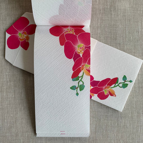 Limited Edition Seasonal Fuschia / Pink Flowers Writing Paper & Envelope Set - Japanese Stationery