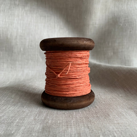 Coral - PaperPhine Strong Paper Twine on Wooden Bobbin