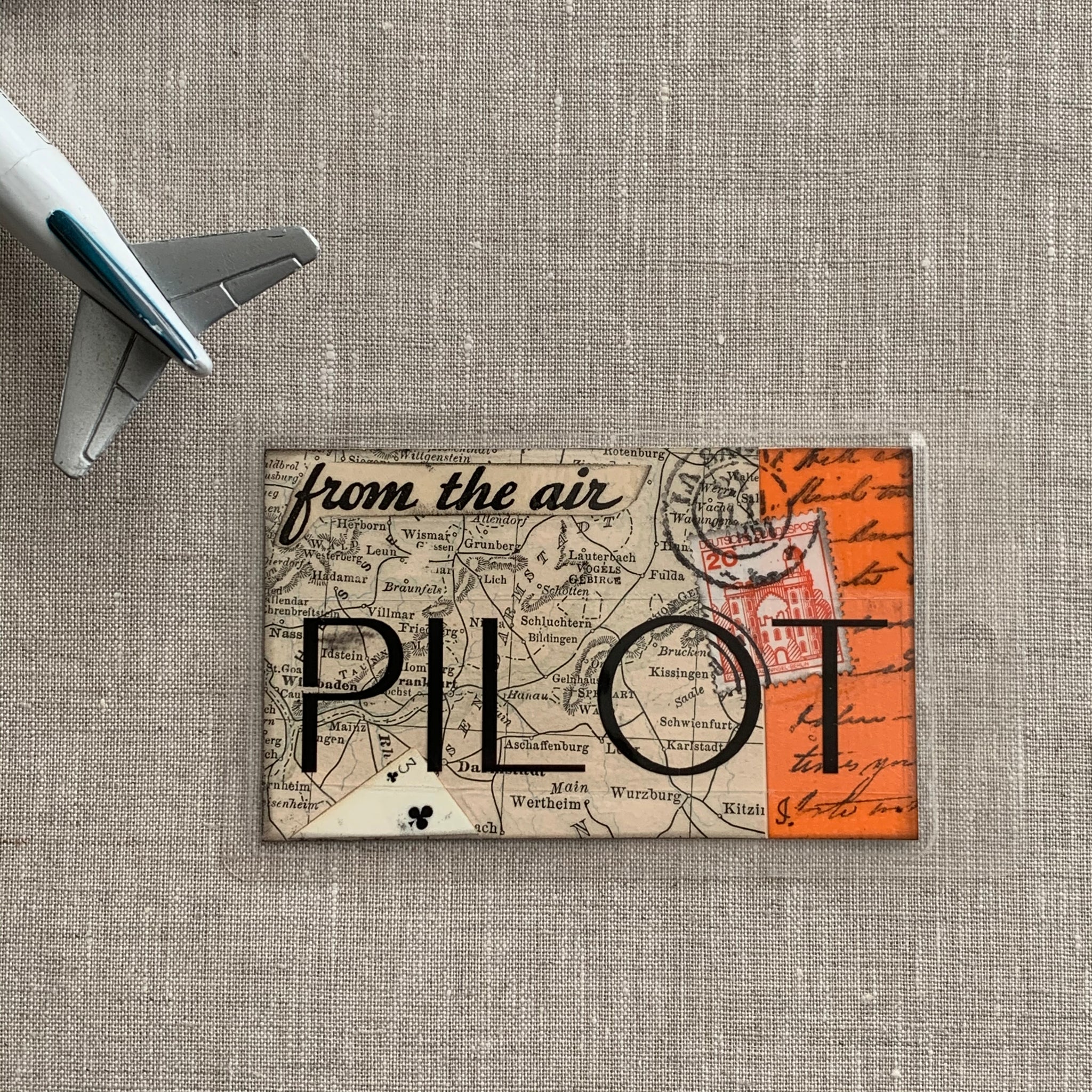 Handcrafted Luggage Tag: Pilot / Aviation