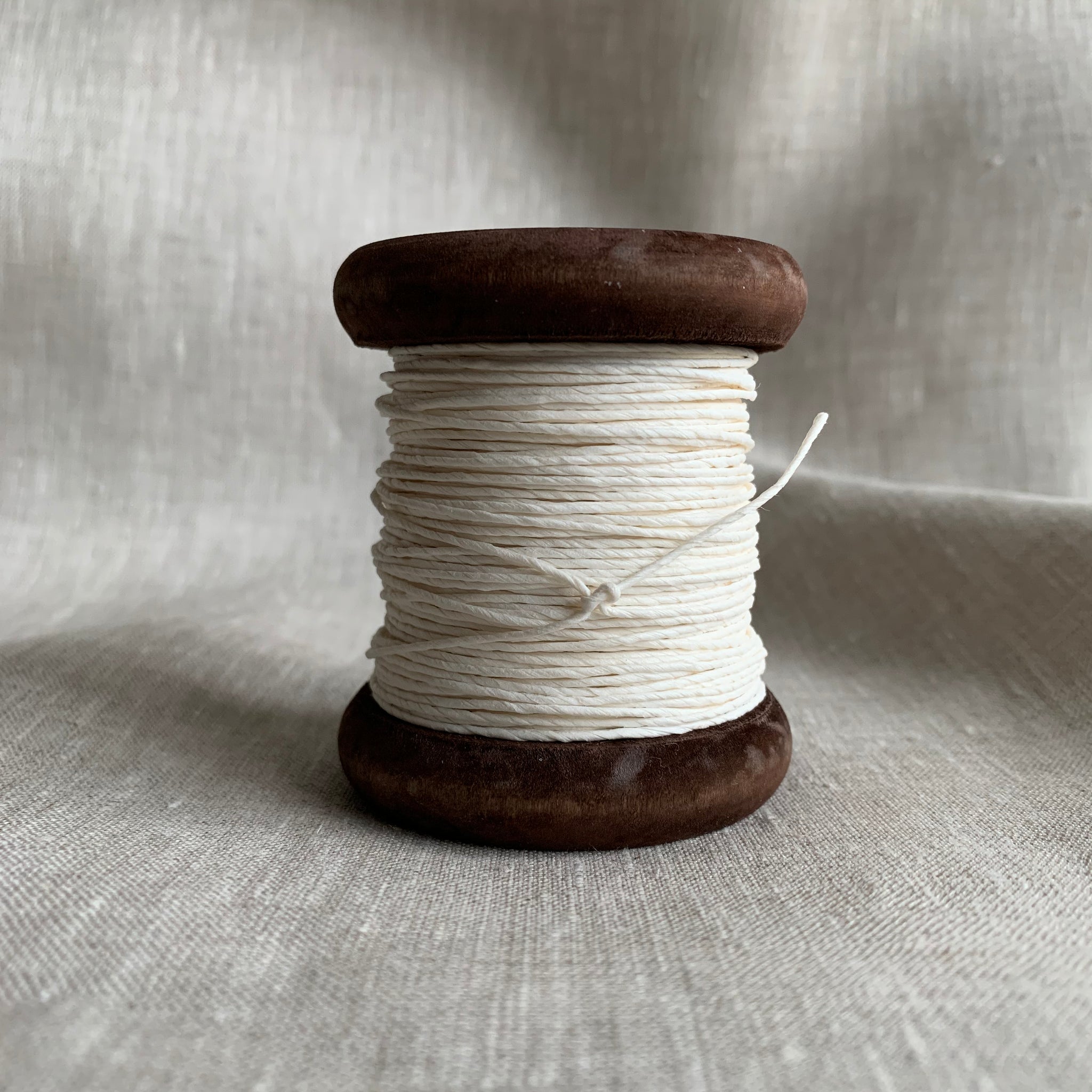 White - PaperPhine Strong Paper Twine on Wooden Bobbin